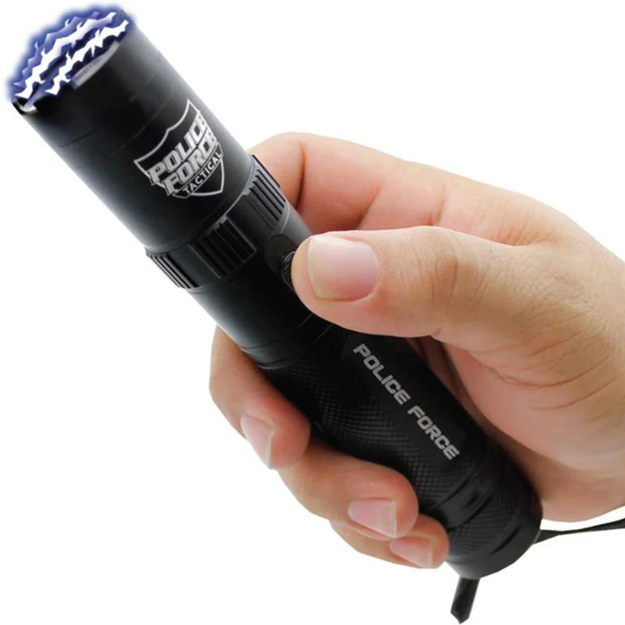 POLICE FORCE TACTICAL RECHARGEABLE STUN GUN FLASHLIGHT 9.2M